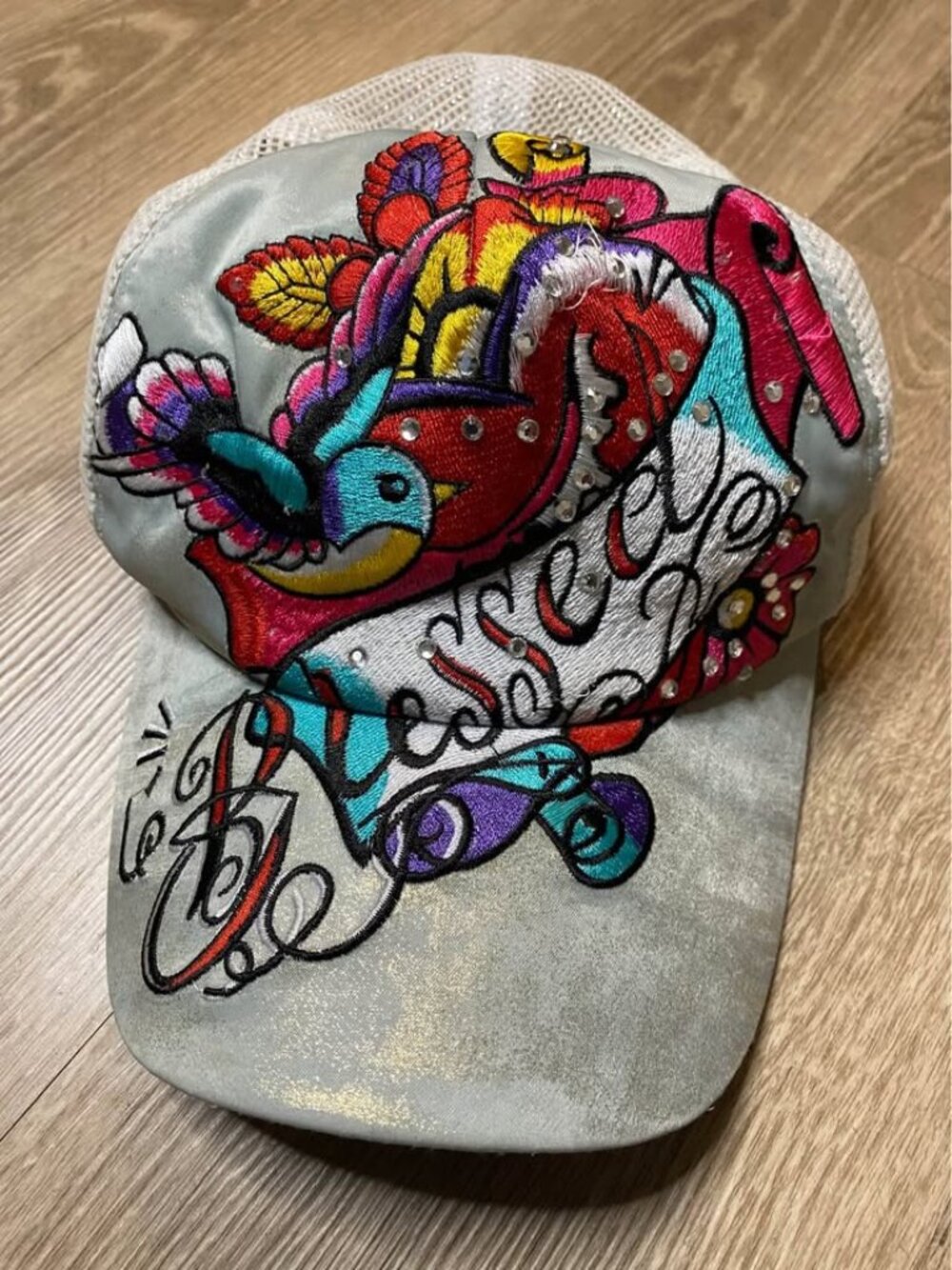 Stephanie Headwear Embroidered “Blessed” Rhinestone Snapback Ball Cap